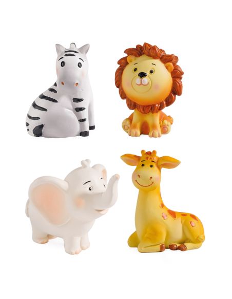 Lot de 4 Figurines Animaux de la Savane en Résine - Hauteur : 4,5 cm