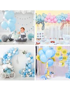 Sachet de 20 Ballons Bleu Perle - Dimensions : 30 x 30 cm 2