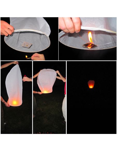 Lanterne Céleste - Matière : Papier Ignifugé Biodégradable - Dimensions : 84 x 45 cm