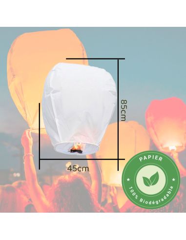 Lanterne Céleste - Matière : Papier Ignifugé Biodégradable - Dimensions : 84 x 45 cm