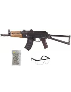 Pack Réplique airsoft Fusil à Billes Kalashnikov AKS-74U Spring (Cybergun)