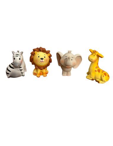 Lot de 4 Figurines Animaux de la Savane en Résine - Hauteur : 4,5 cm