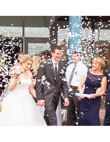 Canon à Confettis Cœurs Blancs Vive les Mariés