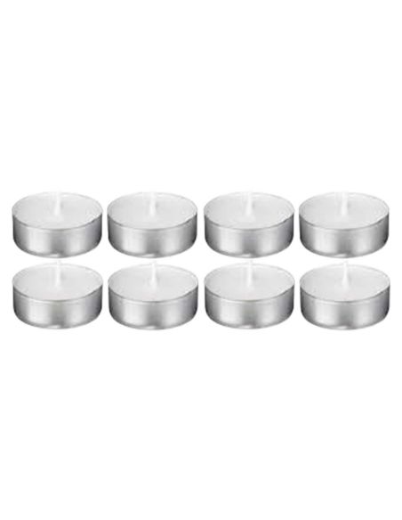 Lot de 8 Bougies Chauffe-plat - 10 gr. de Cire par Unité pour 2h30 de Combustion