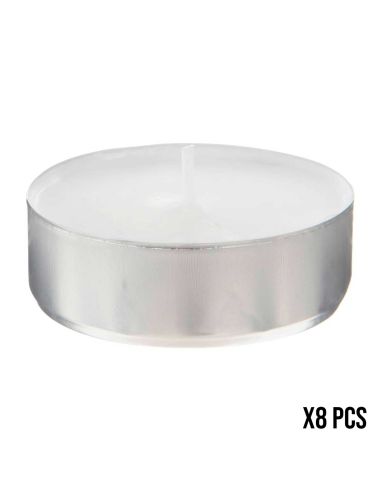 Lot de 8 Bougies Chauffe-plat - 10 gr. de Cire par Unité pour 2h30 de Combustion