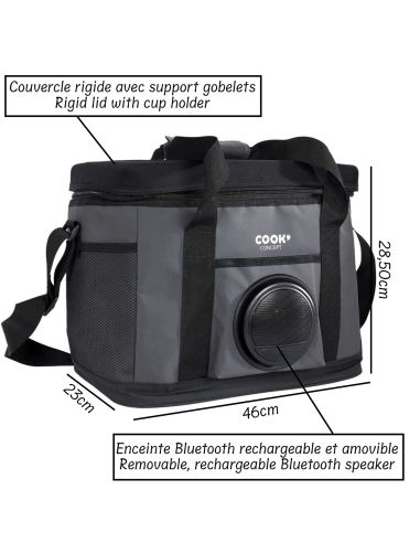 Sac de Transport Fraicheur Enceinte Bluetooth Intégrée - Dimensions : 46 x 23 x 28,5 cm