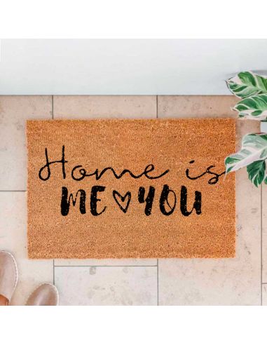 Paillasson " Home is me & you " - Dimensions : 60 x 40 x 2 cm