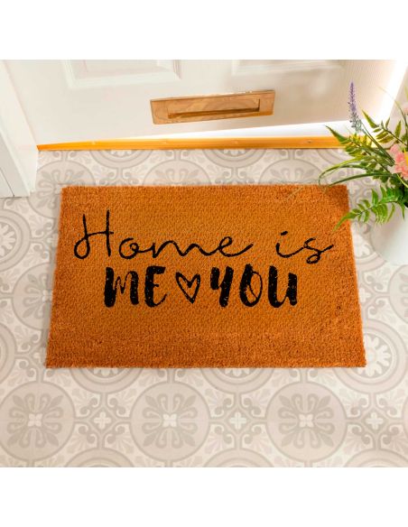 Paillasson " Home is me & you " - Dimensions : 60 x 40 x 2 cm