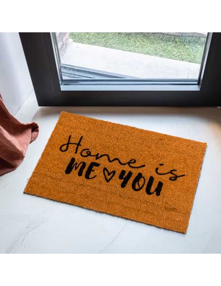 Paillasson " Home is me & you " - Dimensions : 60 x 40 x 2 cm