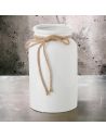 Vase en céramique blanche avec nœud - Dimensions : 15 x 15 x 25 cm