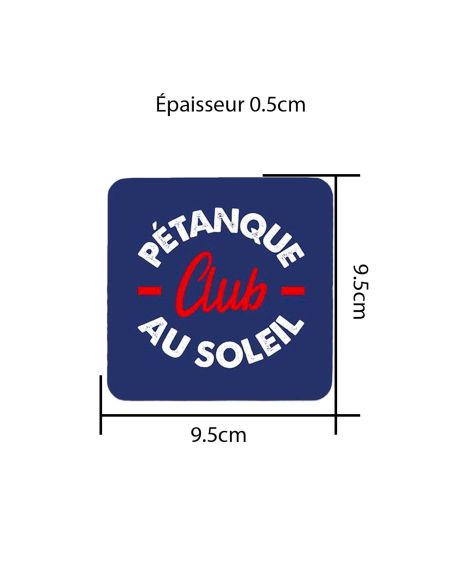 Lot de 4 Dessous de Verre Pétanque Club