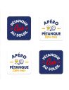 Lot de 4 Dessous de Verre Pétanque Club