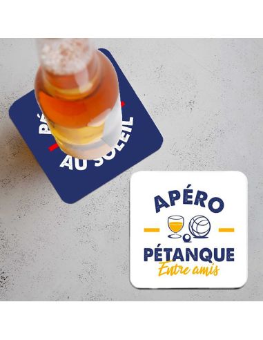 Lot de 4 Dessous de Verre Pétanque Club