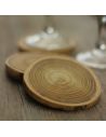 Lot 4 Dessous de Verre Rondin de Bois / Bouleau Naturel / Diamètres : Entre 10 et 11 cm