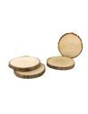 Lot 4 Dessous de Verre Rondin de Bois / Bouleau Naturel / Diamètres : Entre 10 et 11 cm