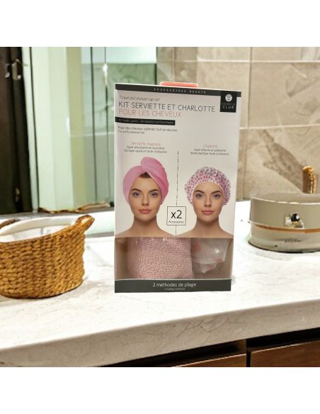 Coffret Serviette et Charlotte Pour les Cheveux