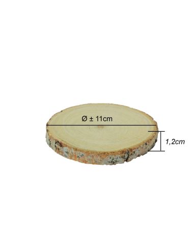 Lot 4 Dessous de Verre Rondin de Bois Gravés - Diamètres : Entre 10 et 11 cm