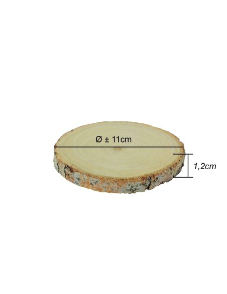 Lot 4 Dessous de Verre Rondin de Bois Gravés - Diamètres : Entre 10 et 11 cm