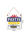 Plaque à Suspendre en Bois "Pastis Club" - Dimensions : 20 x 20 x 0,6 cm