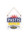 Plaque à Suspendre en Bois "Pastis Club" - Dimensions : 20 x 20 x 0,6 cm