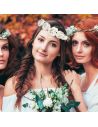 Couronne de Fleurs Blanches Artificielles Pour Mariages