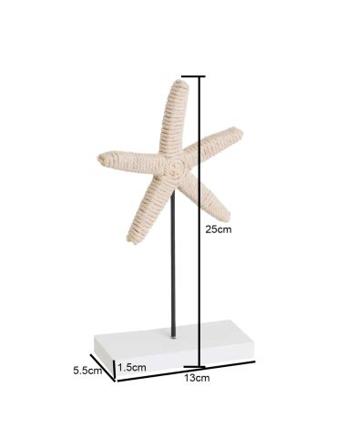 2 Décorations Étoile de mer - Dimensions : 13 x 5,50 x 25 cm