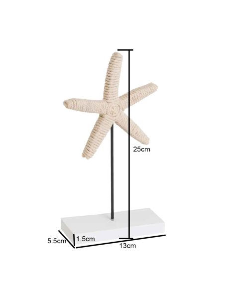 2 Décorations Étoile de mer - Dimensions : 13 x 5,50 x 25 cm