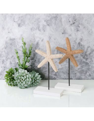 2 Décorations Étoile de mer - Dimensions : 13 x 5,50 x 25 cm