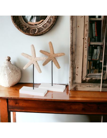 2 Décorations Étoile de mer - Dimensions : 13 x 5,50 x 25 cm