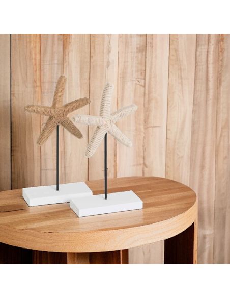 2 Décorations Étoile de mer - Dimensions : 13 x 5,50 x 25 cm