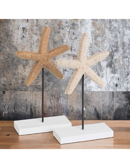 2 Décorations Étoile de mer - Dimensions : 13 x 5,50 x 25 cm