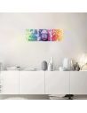 Sticker Triptyque Mural Bouddha - Contient 3 stickers de 30 x 30 cm