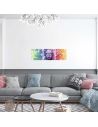 Sticker Triptyque Mural Bouddha - Contient 3 stickers de 30 x 30 cm