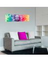 Sticker Triptyque Mural Bouddha - Contient 3 stickers de 30 x 30 cm