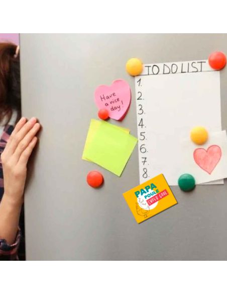 Magnet "Papa Poule, Super Cool" / Dimensions : 8 x 6 cm