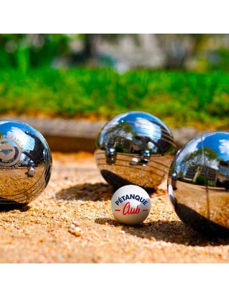 Lot de 3 Cochonnets Pétanque Club - Couleurs : Bleu, Blanc, Rouge
