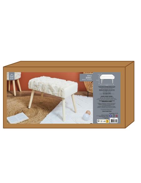 Banc Décoratif Mirage A1-M1 / Dimensions : 60 x 32 x 40 cm