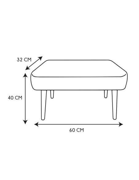 Banc Décoratif Mirage A1-M1 / Dimensions : 60 x 32 x 40 cm