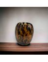 Vase en Verre Moucheté Ambré Arrondi - Dimensions : 17 x 17 x 20 cm