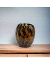 Vase en Verre Moucheté Ambré Arrondi - Dimensions : 17 x 17 x 20 cm