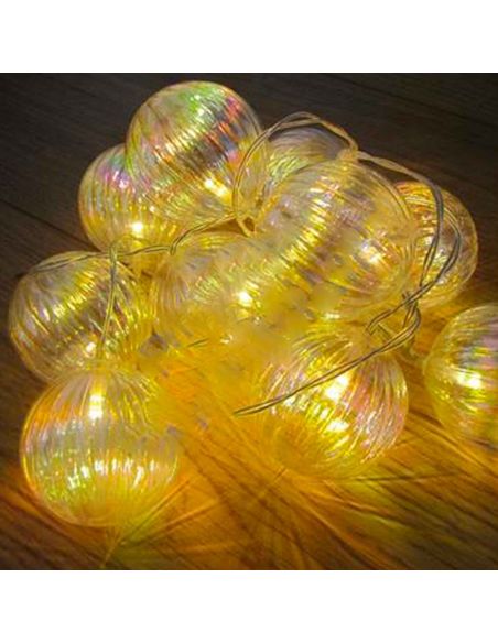 Guirlande 10 boules lampes Led " Coquillage " Transparent  - Longueur : 165 cm