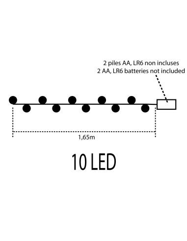 Guirlande 10 boules lampes Led " Coquillage " Transparent  - Longueur : 165 cm