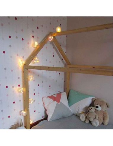 Guirlande 10 boules lampes Led " Coquillage " Transparent  - Longueur : 165 cm