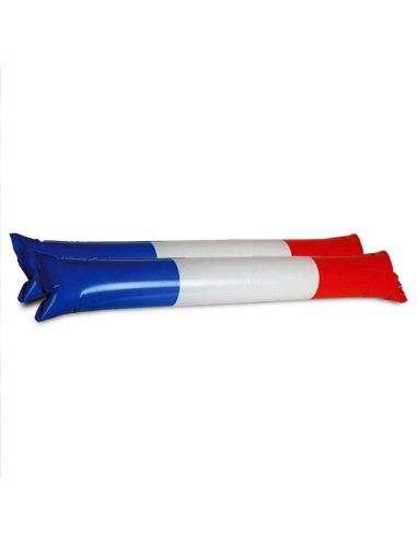 Lot de 2 Bâtonnets Clap Clap Bleu, Blanc, Rouge - Dimensions : 46 x 9 cm