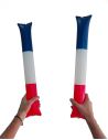 Lot de 2 Bâtonnets Clap Clap Bleu, Blanc, Rouge - Dimensions : 46 x 9 cm