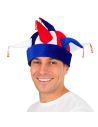 Chapeau de Bouffon - Bleu, Blanc, Rouge - Taille Adulte