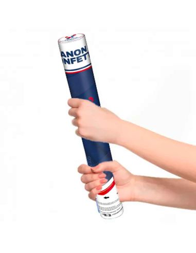 Canon à Confettis Ronds Bleus, Blancs, Rouges