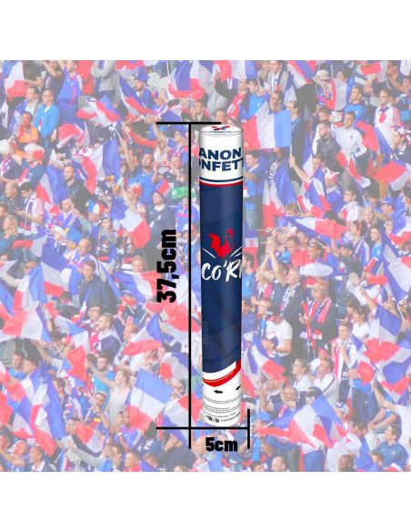 Canon à Confettis Ronds Bleus, Blancs, Rouges