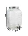 Fontaine à Boisson en Verre / Contenance 8L / 20,2 x 19,8 x 31,6 cm