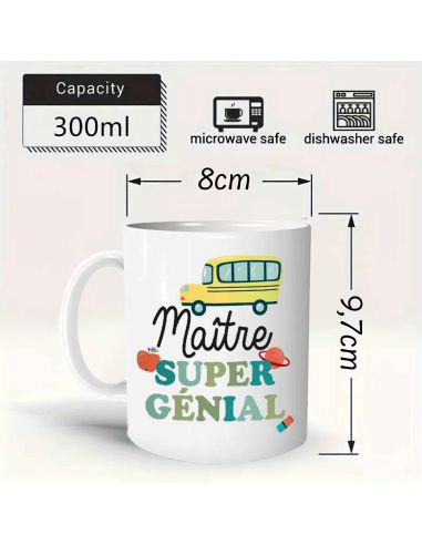 Coffret Mug + Porte clefs "Maître Super Génial et au Top"